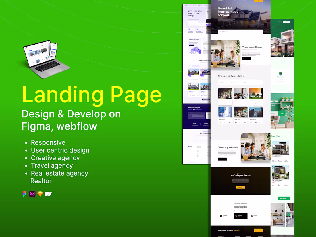 Cover image for I will design Landing page for creative agency, Real estate.