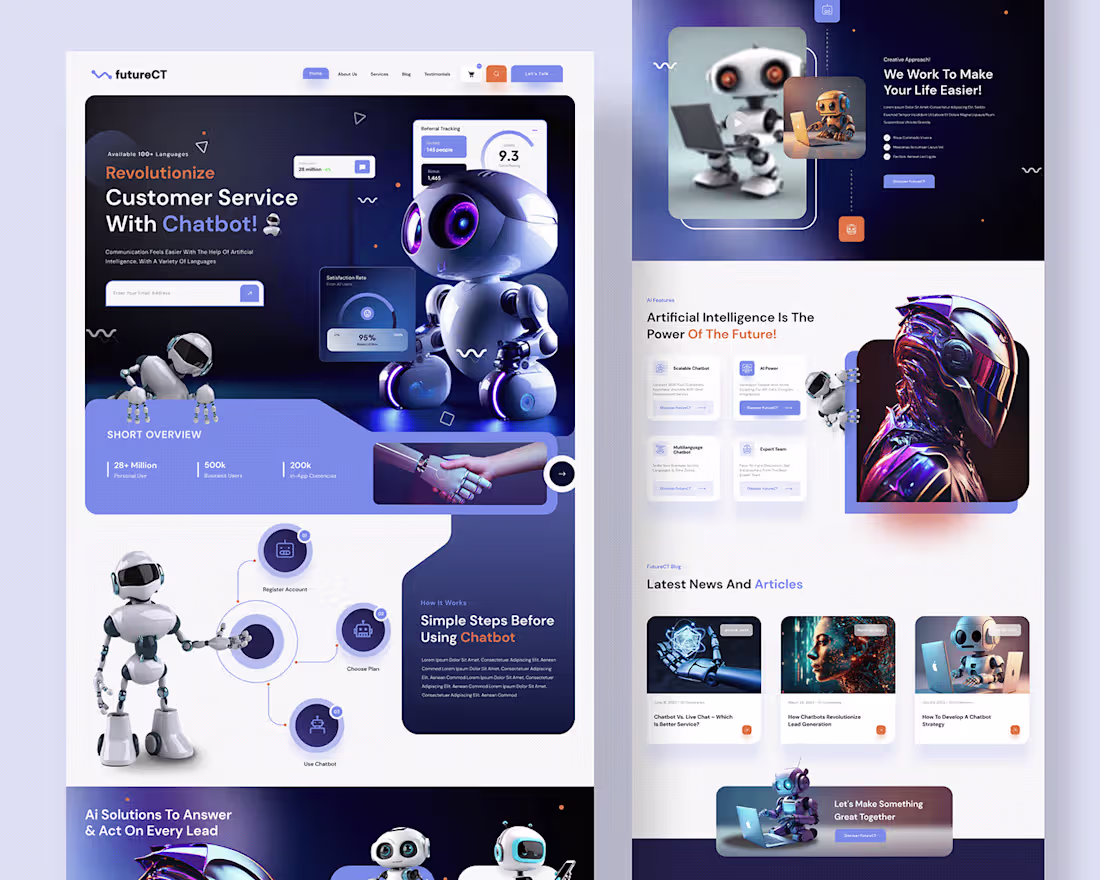 Cover image for FutureCT landing page UI/UX Design concept 