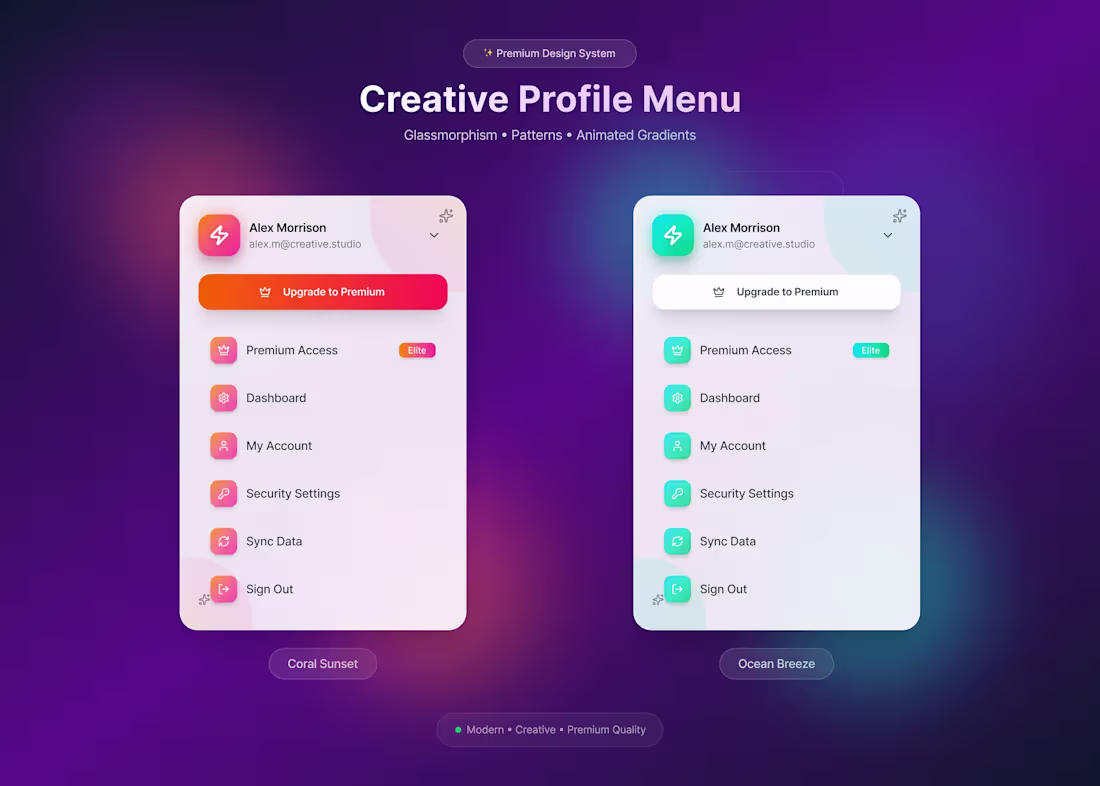 Cover image for Modern User Profile Menu – SaaS Dashboard UI