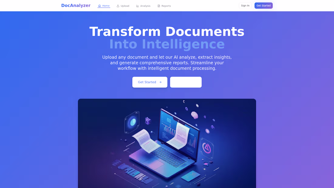 Cover image for DocAnalyzer - AI-Powered Document Analysis Platform
