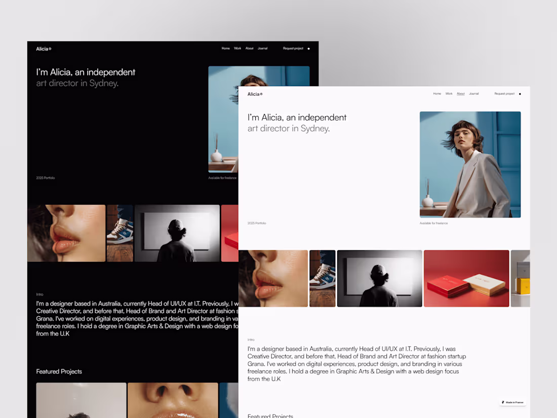 Cover image for Alicia - Framer Template