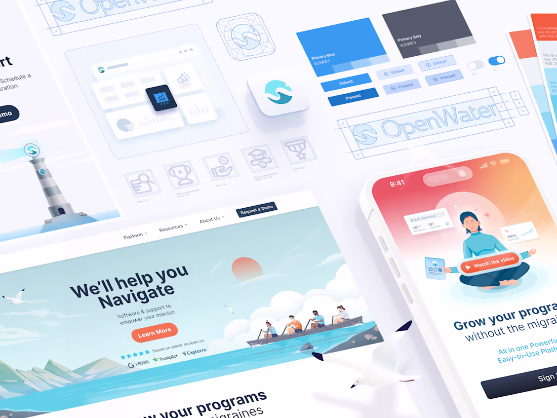 Cover image for OpenWater: Rebrand, Web Redesign, and UX Transformation