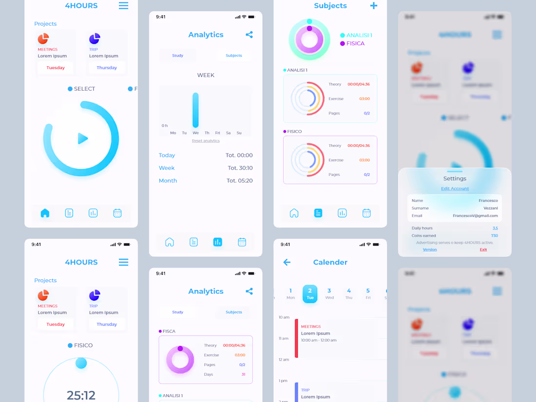 Cover image for 4HOURS - Track study and Exercise time