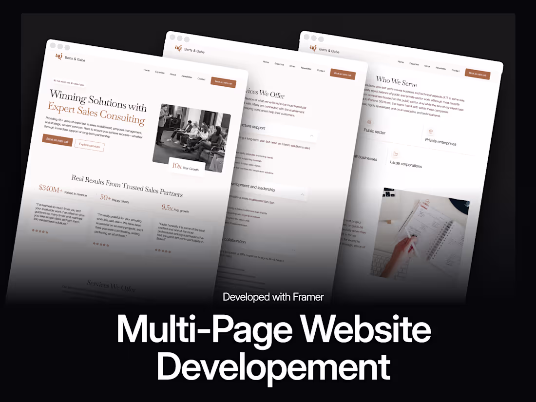 Cover image for Multi-Page Website Built in Framer