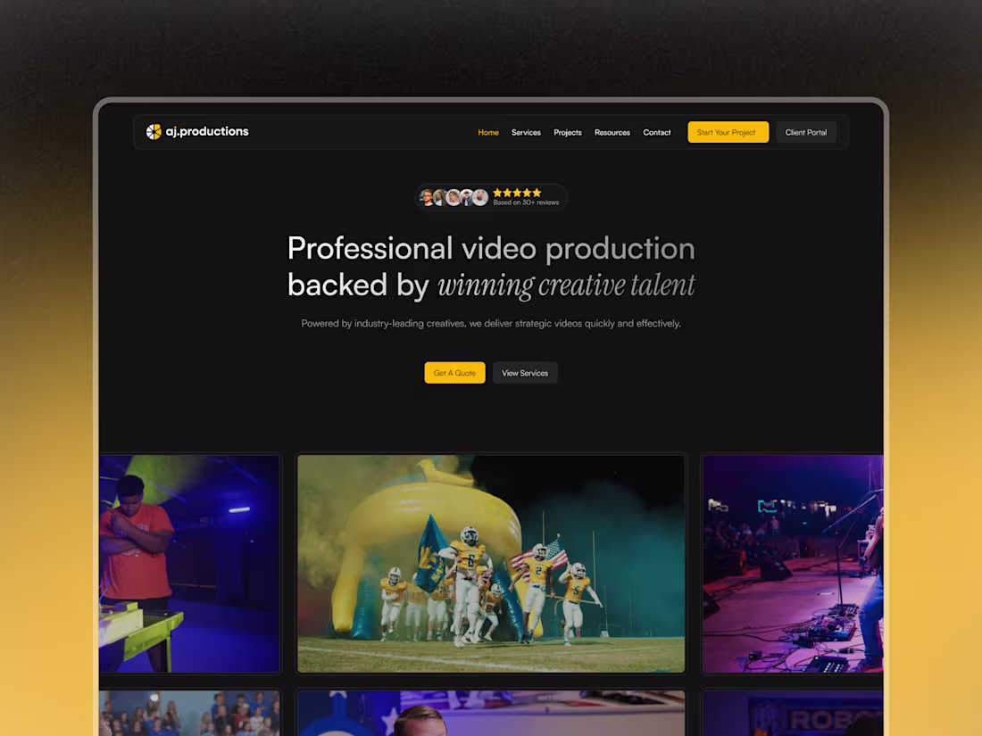 Cover image for AJ Productions | Webflow Template Customization