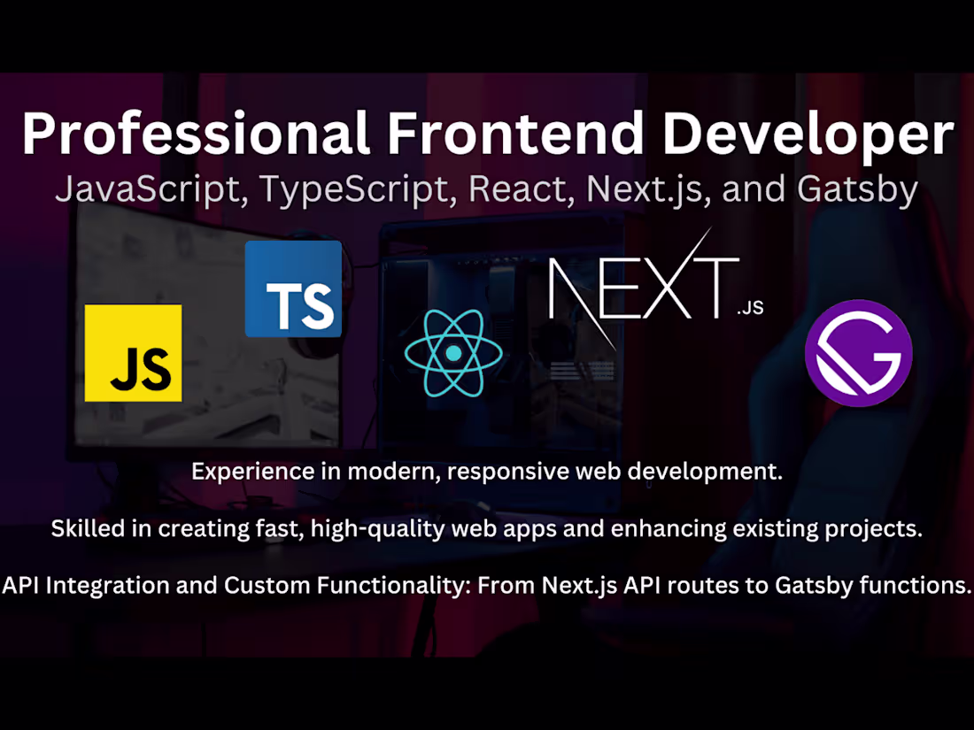 Cover image for Expert Frontend Developer: Gatsby, React, and Next.js