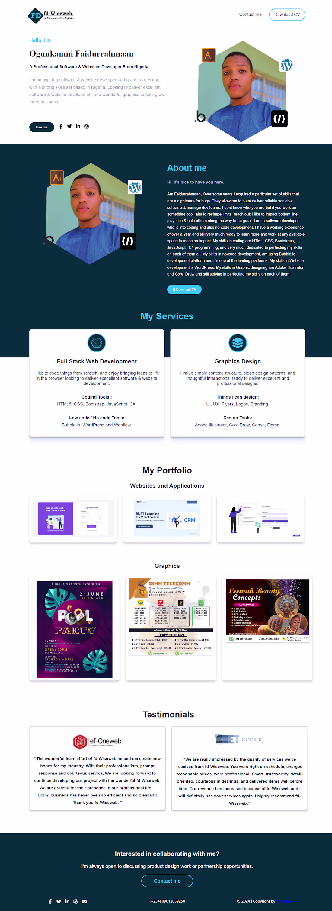 Cover image for Portfolio With React