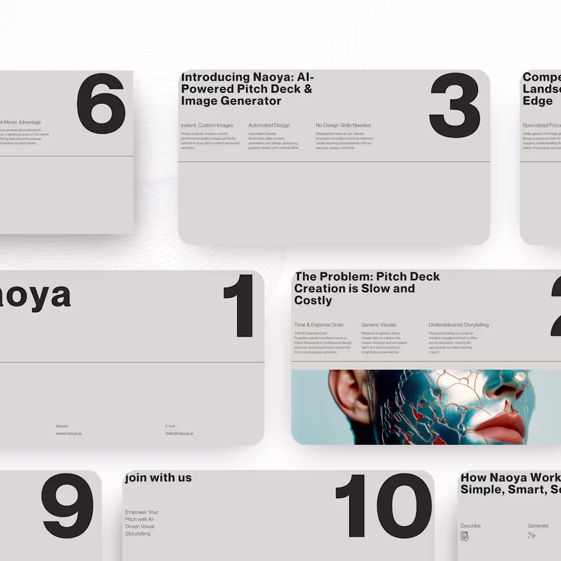 Cover image for naoya minimal pitch deck presentation