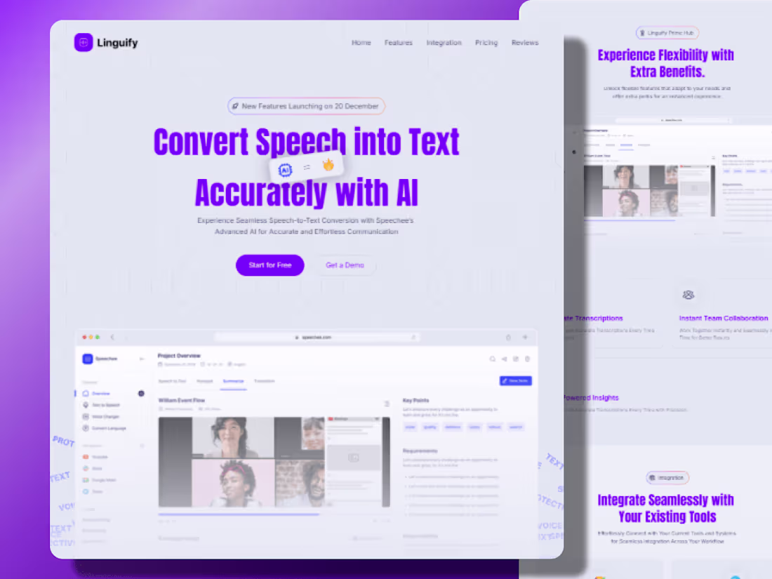 Cover image for Linguify - Saas Landing Page