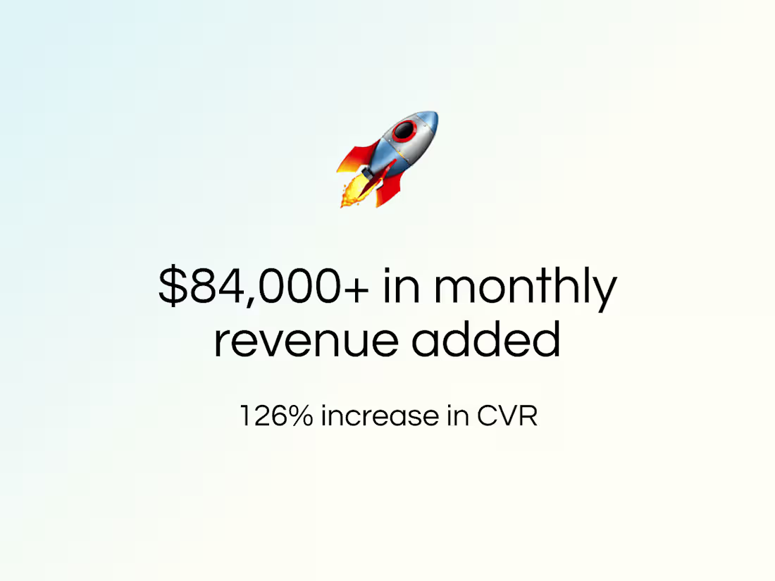 Cover image for $84,000+ in monthly revenue and increased CVR by 126%