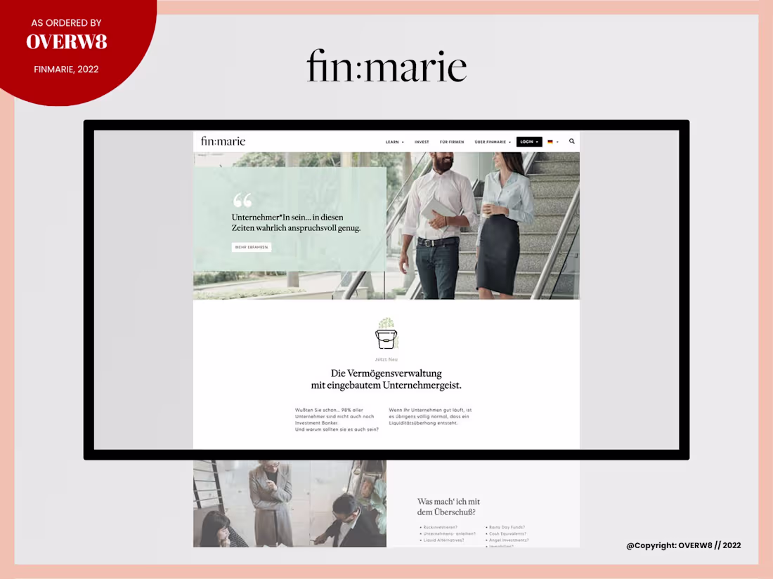 Cover image for Finmarie | Fintech Startup Website makeover