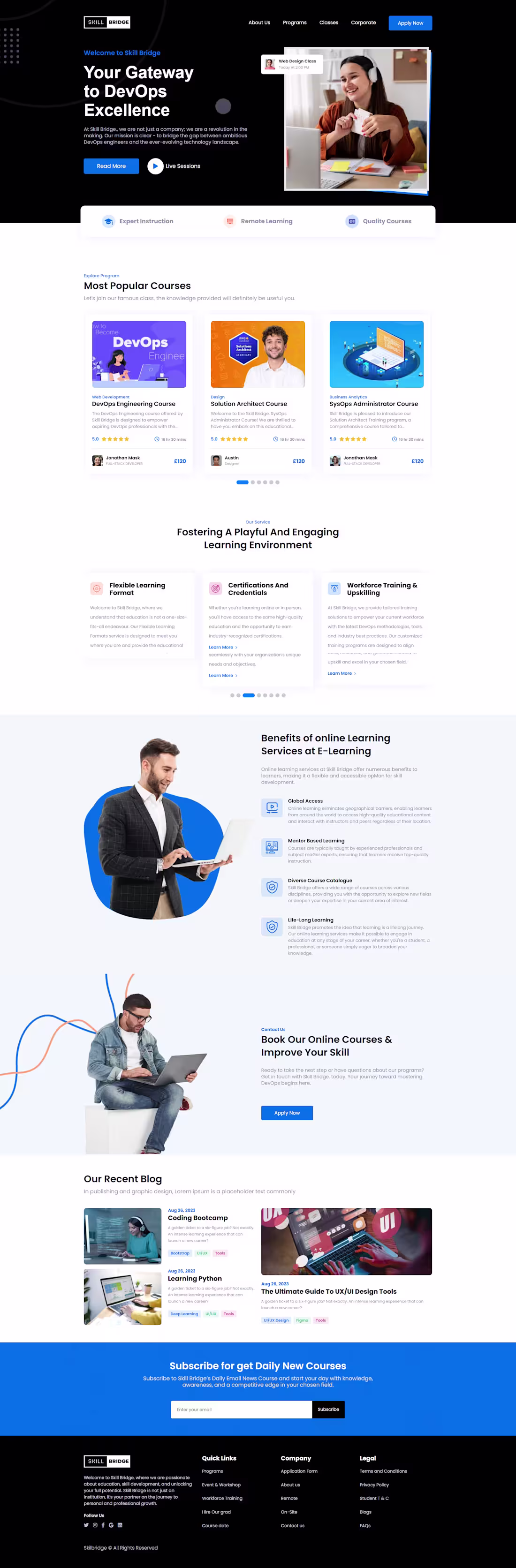 Cover image for Built the official website for SkillBridge, a startup focuse...