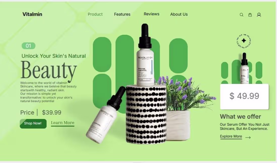 Cover image for A fresh hero section design