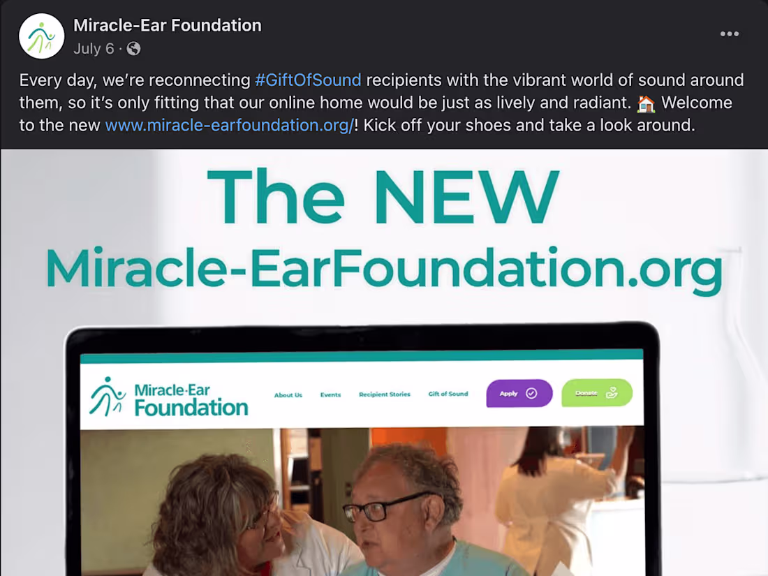 Cover image for Miracle-Ear Foundation Website