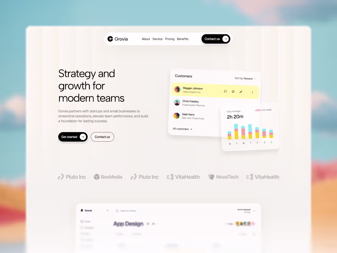 Cover image for Grovia is a modern SaaS