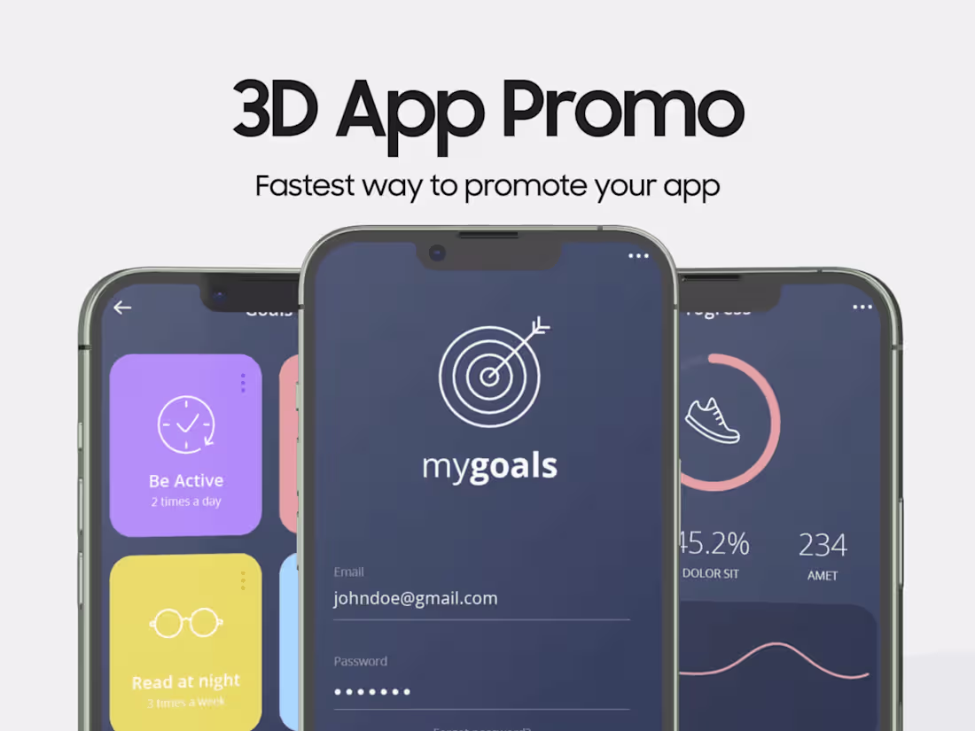 Cover image for 3D app promo, minimalist mobile app promotion video