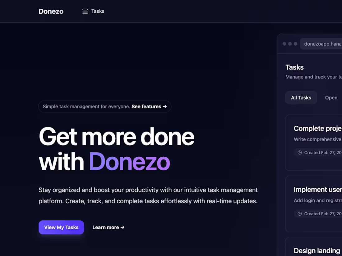 Cover image for Donezo - Task Management Made Simple