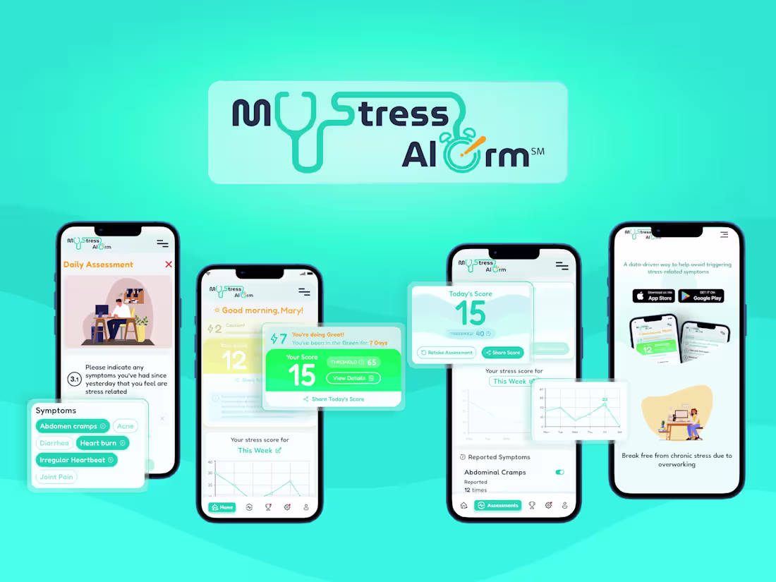 Cover image for MyStressAlarm Branding and Mobile App Design