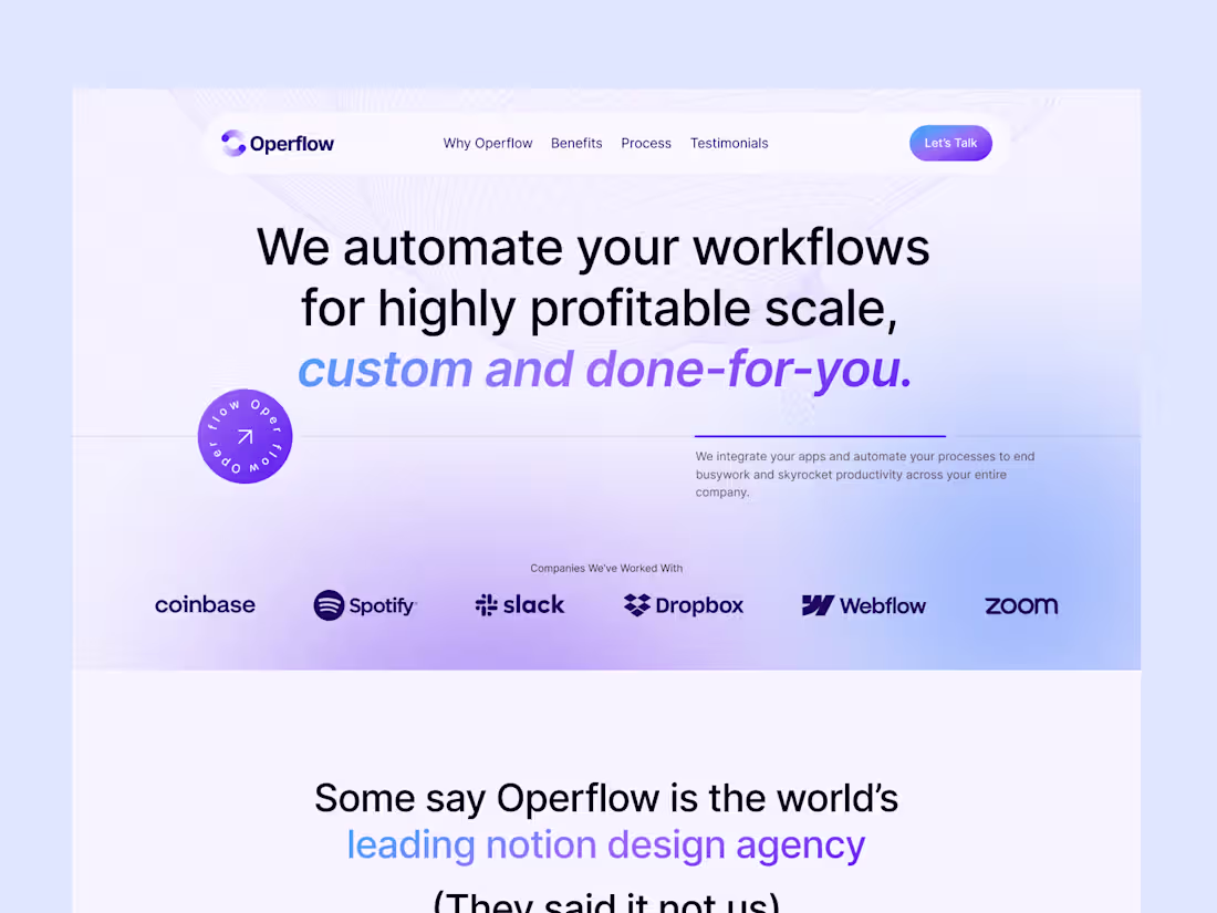 Cover image for Operflow Website