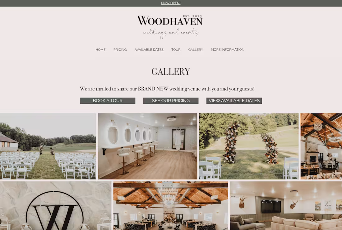 Cover image for Woodhaven Venue I Branding and Website Design 