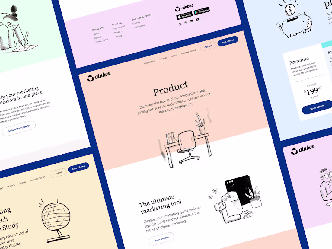 Cover image for AInbox — Marketing Landing Page for Framer