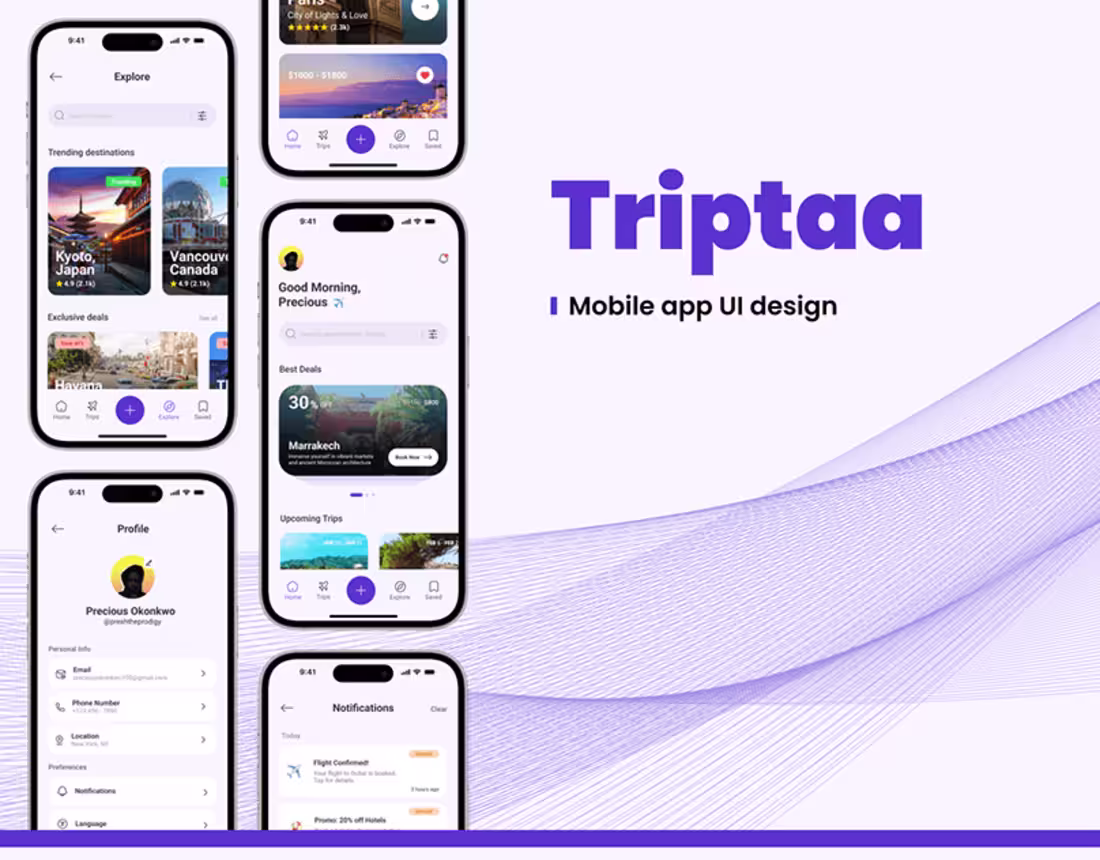Cover image for Triptaa Mobile App UI Design :: Behance