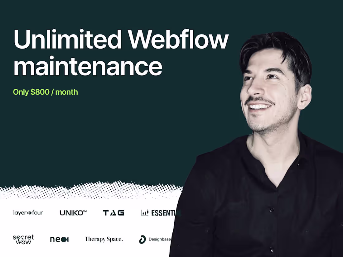 Cover image for Webflow Unlimited Monthly Maintenance