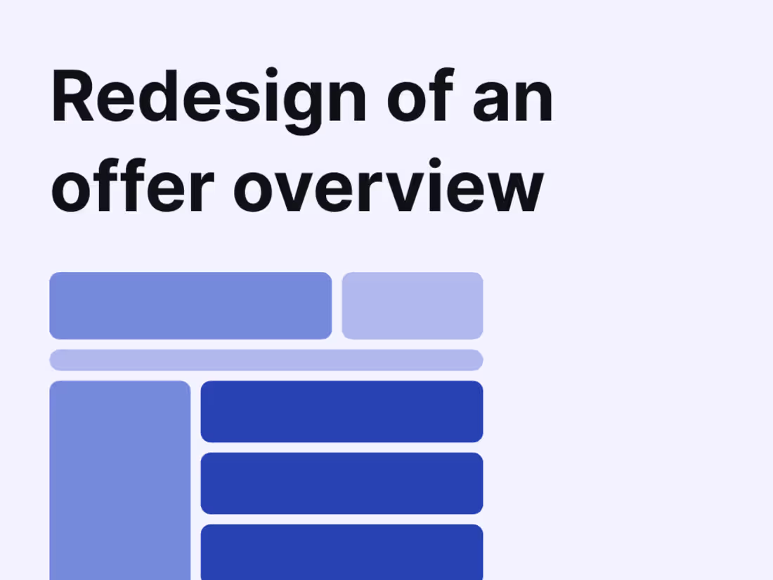Cover image for Redesign of an offer overview