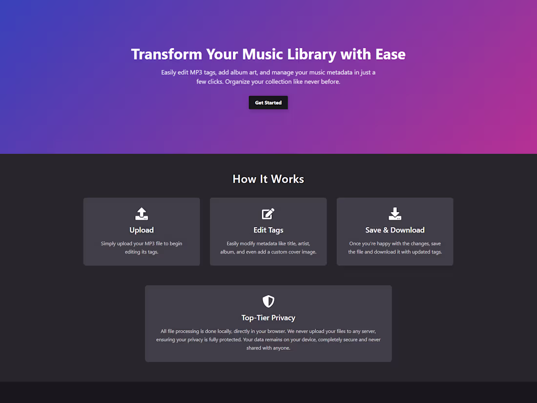 Cover image for Developed a modern MP3 metadata