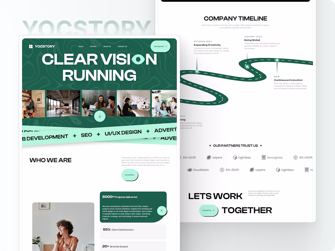Cover image for UI/UX Design for Digital Agency Website (YocStory)