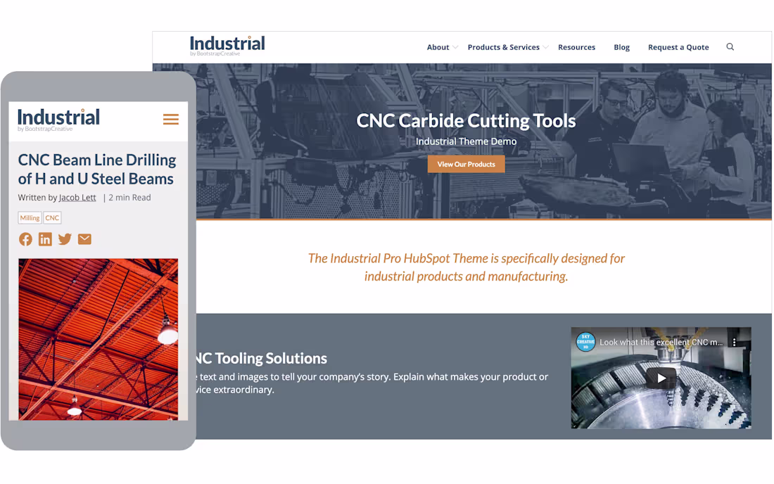 Cover image for B2B Industrial HubSpot Theme Design & Development