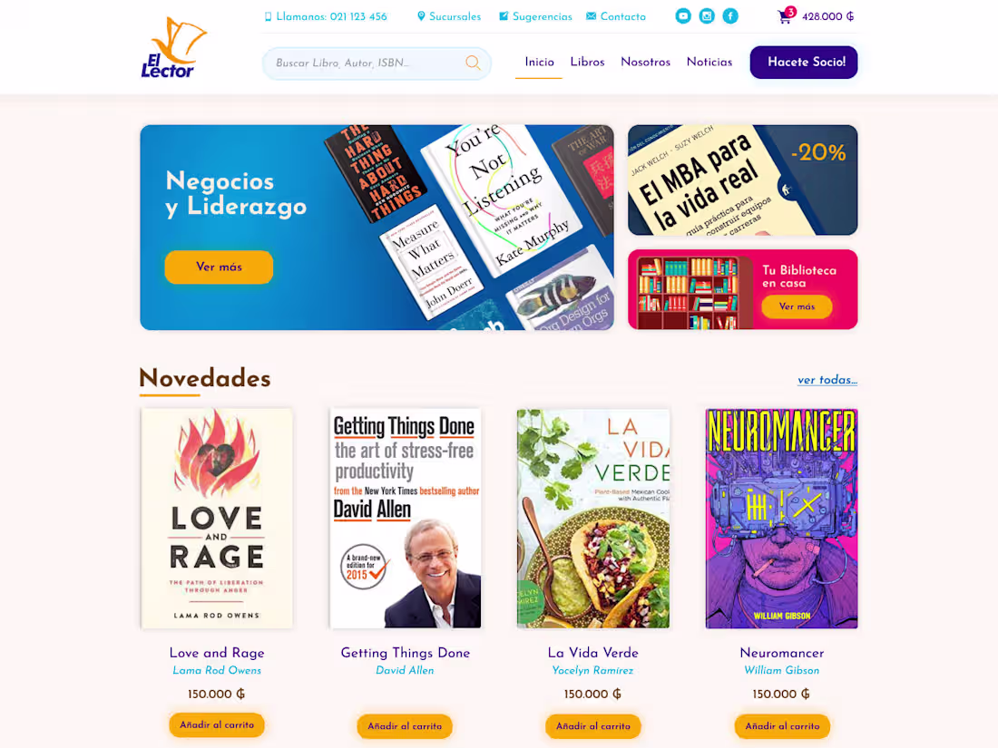 Cover image for El Lector - Bookstore Ecommerce