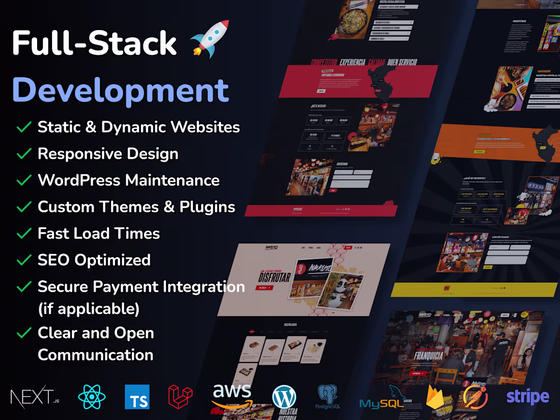 Cover image for Full-Stack Development: Next.js, TypeScript & Laravel Expertise