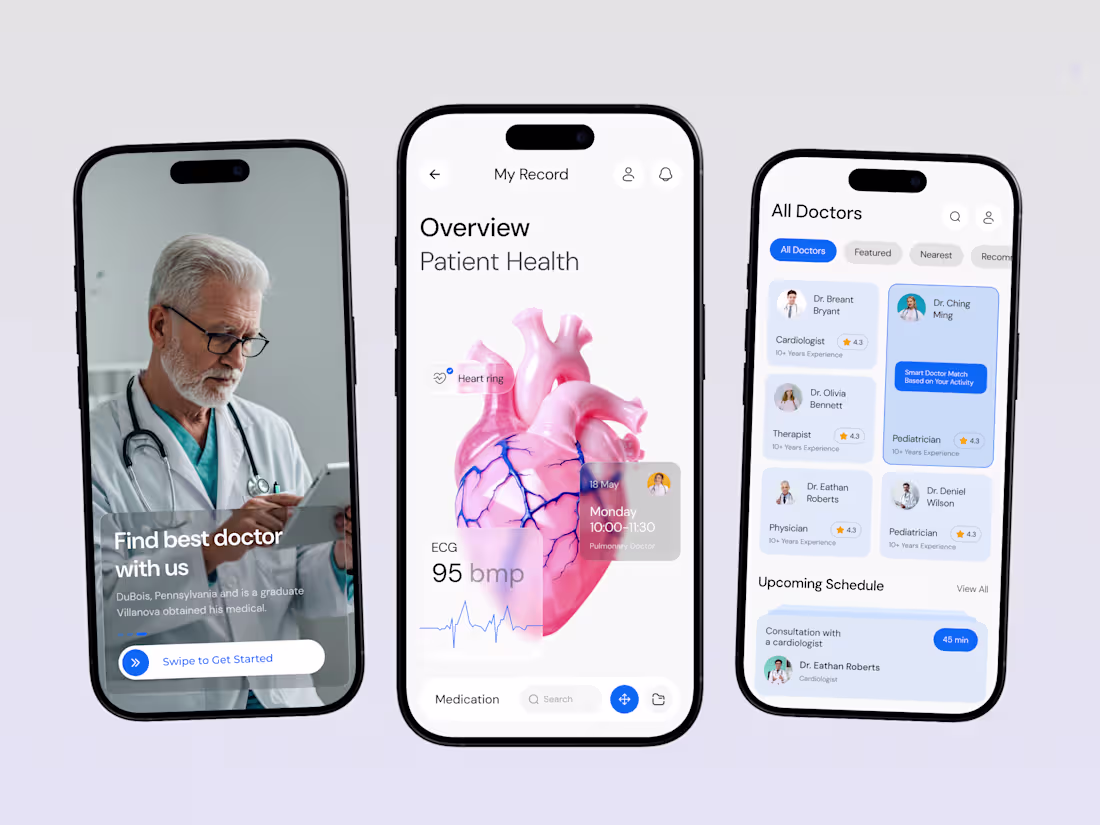 Cover image for Medical Mobile App UI Design