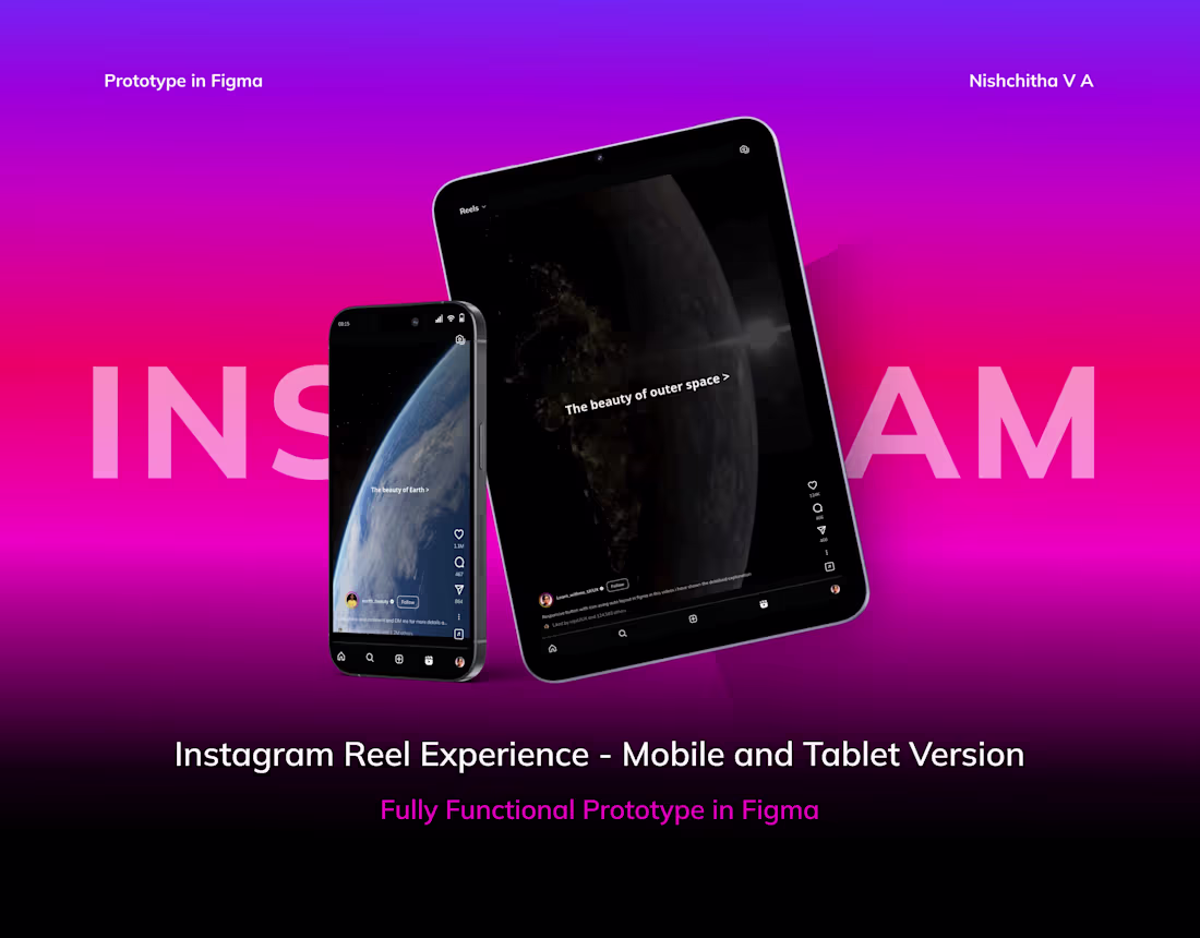 Cover image for Instagram Reel UI Prototype in Figma - Mobile/Tablet