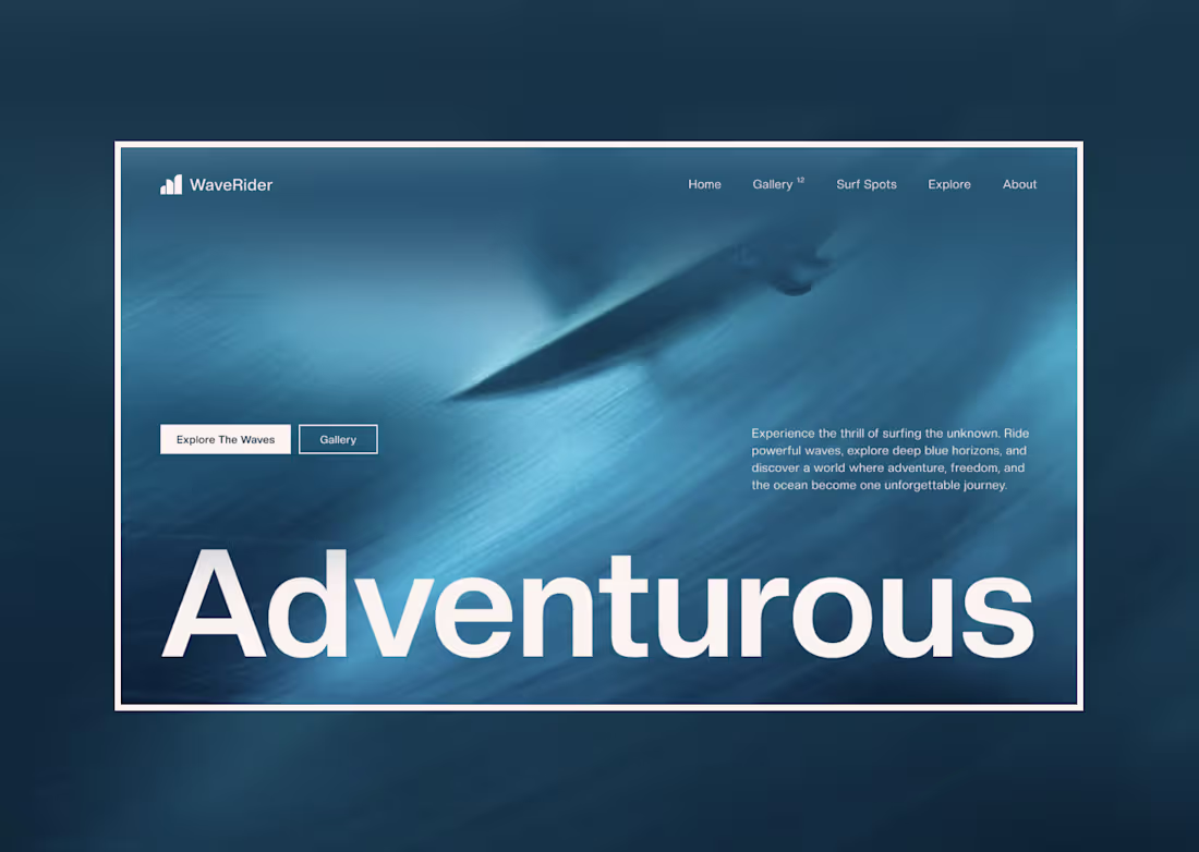 Cover image for Surfing Adventure Landing Page Hero