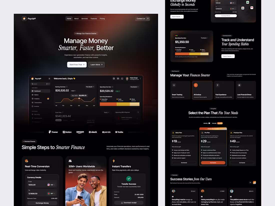 Cover image for Payvia - Finance SaaS Landing
