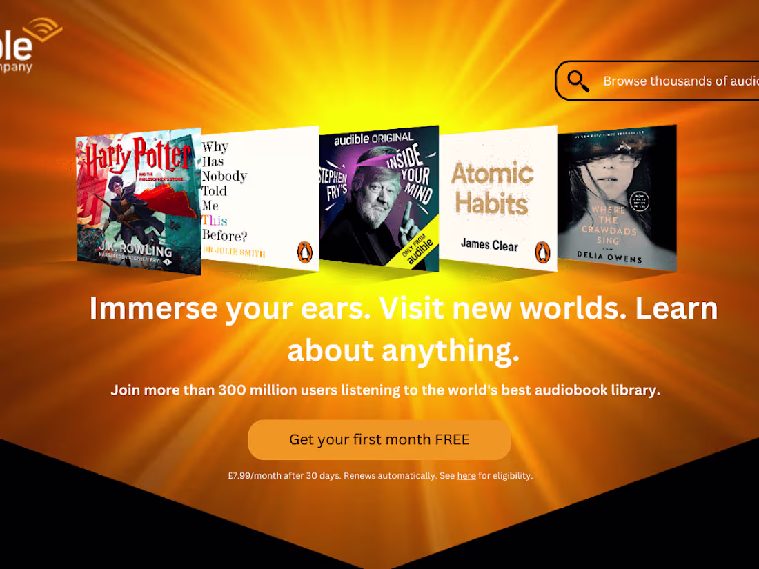 Cover image for Spec Work -Audible Landing Page