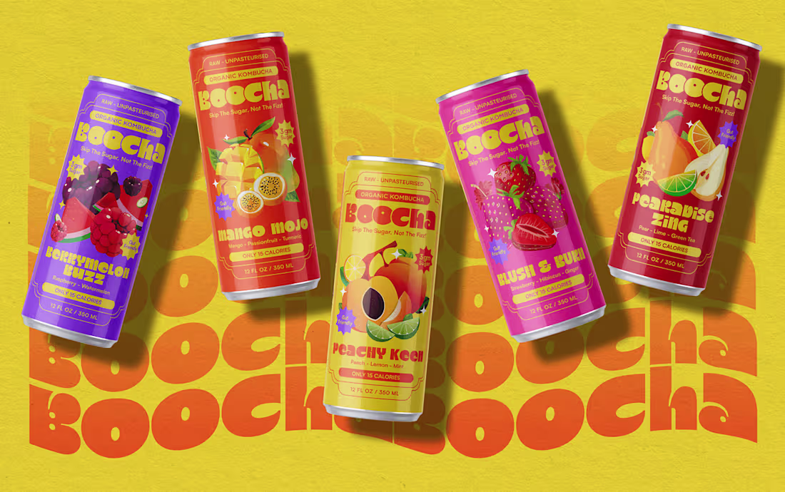 Cover image for BOOCHA Kombucha Branding & Packaging Identity