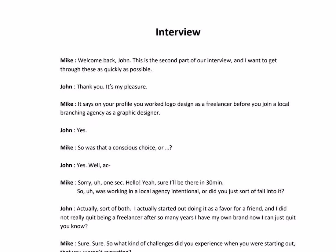 Cover image for Interview Transcription