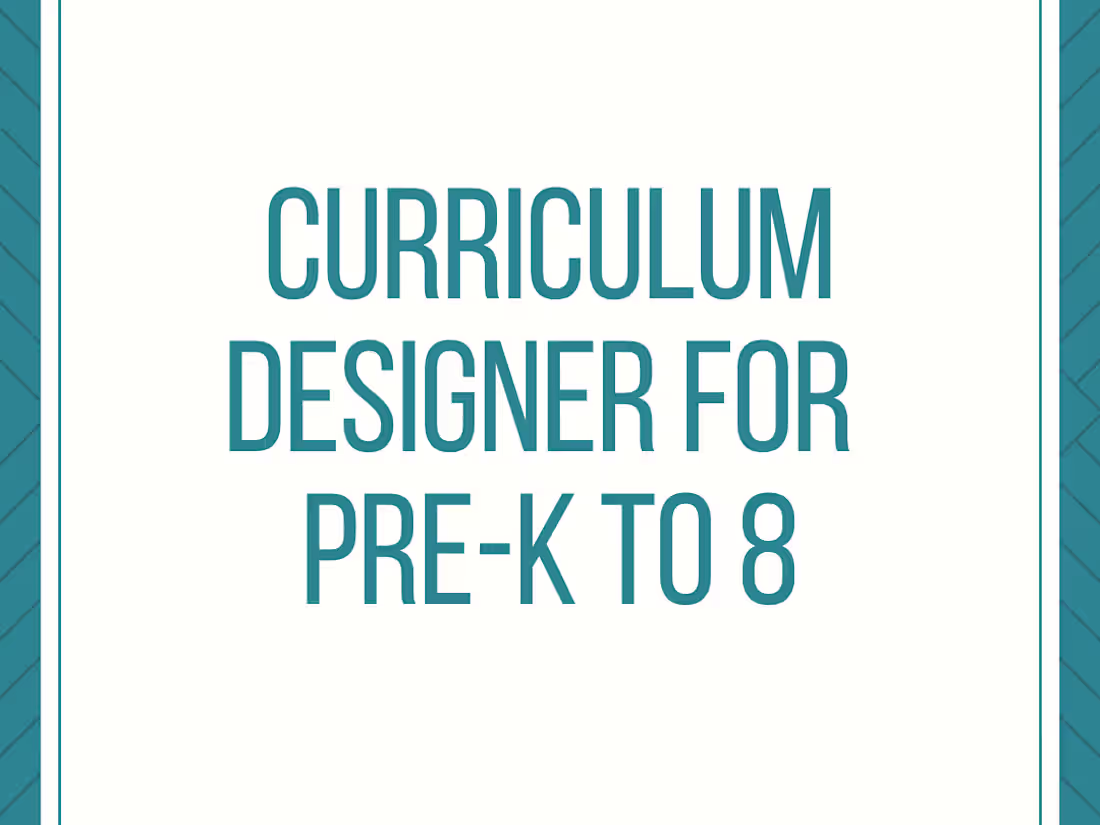 Cover image for Curriculum Designer for Pre-K to 8