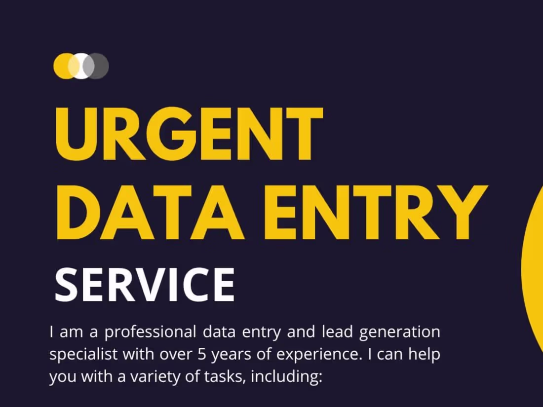 Cover image for Urgent data entry work or data entry lead generation