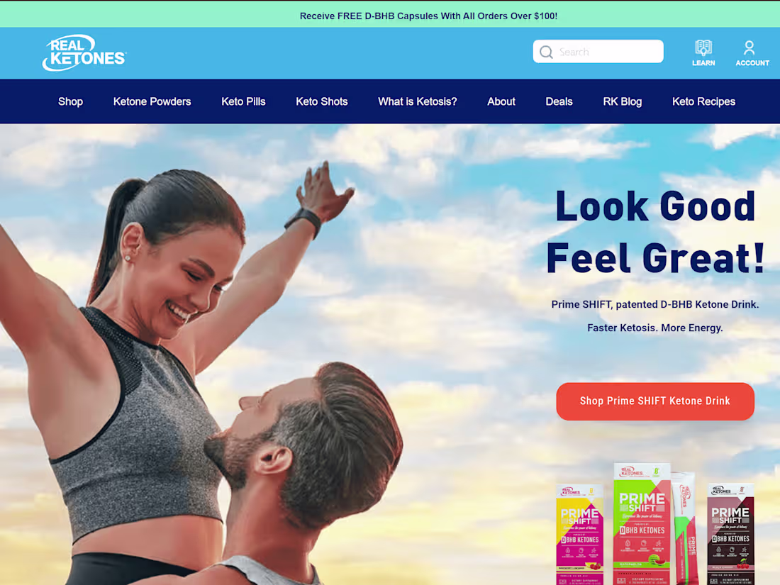 Cover image for Real Ketones Shopify custom design