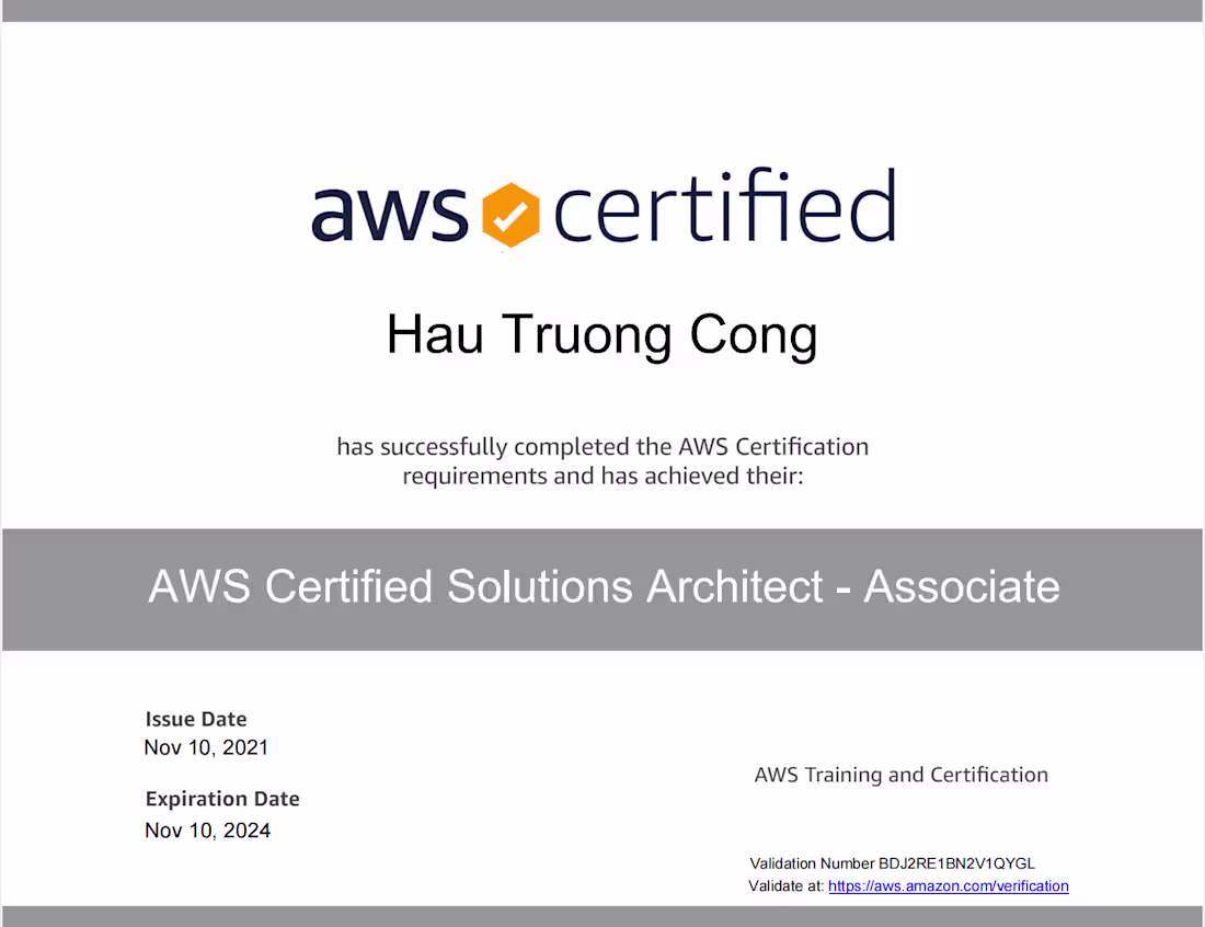 Cover image for I earned my AWS certification