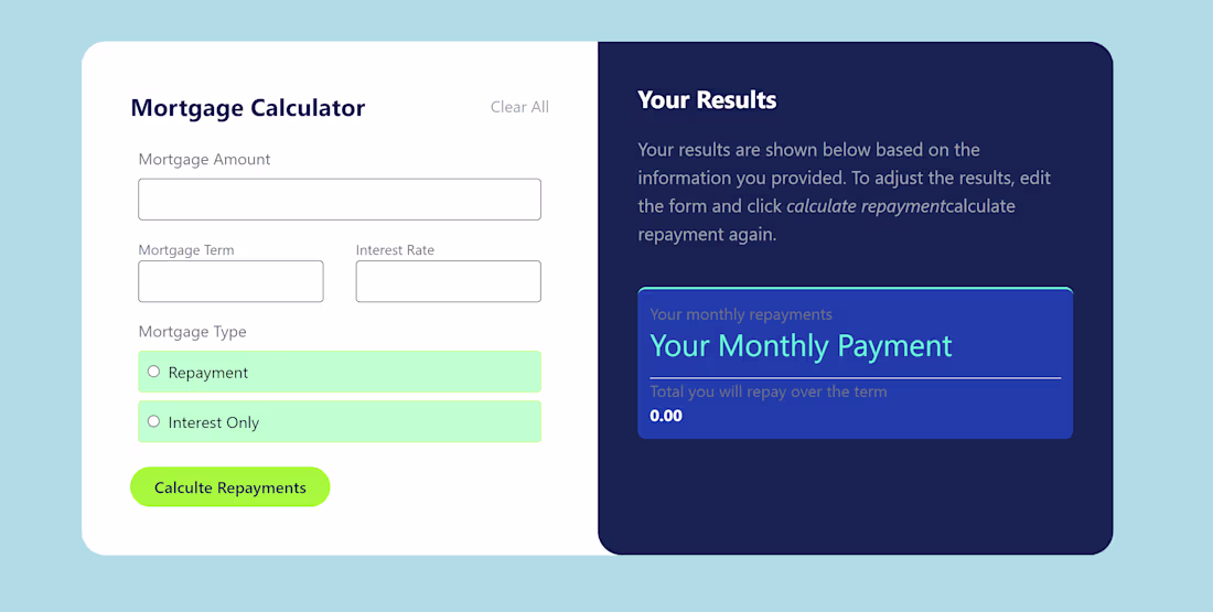 Cover image for Mortgage Calculator