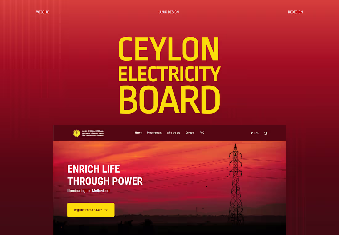 Cover image for CEB (Ceylon Electricity Board) Redesign