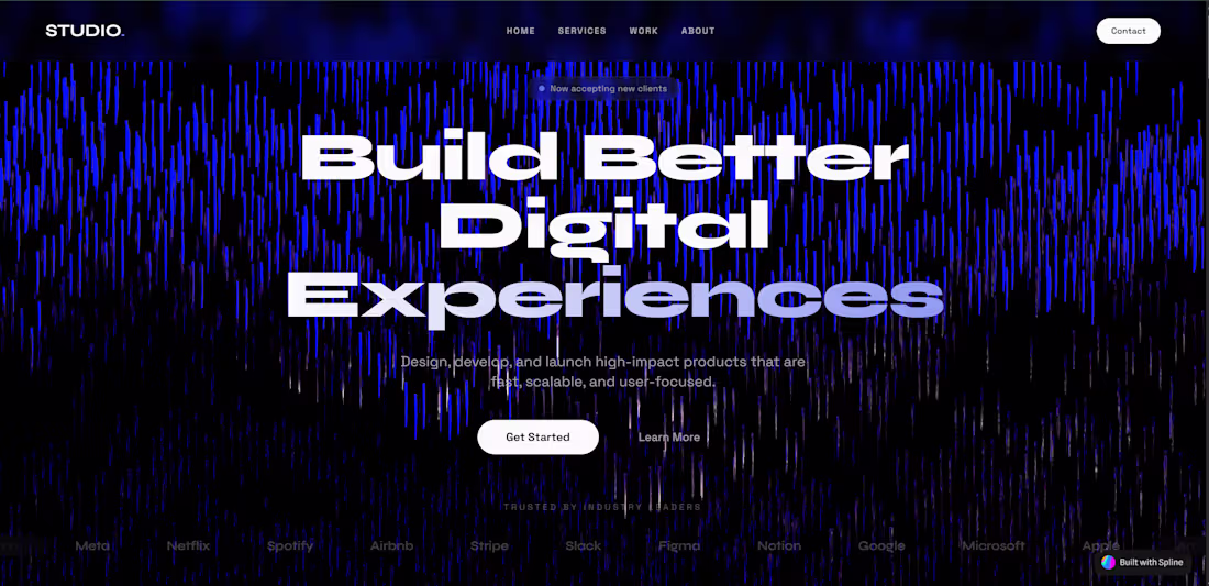 Cover image for STUDIO - Concept Interactive Landing Page Design and Development