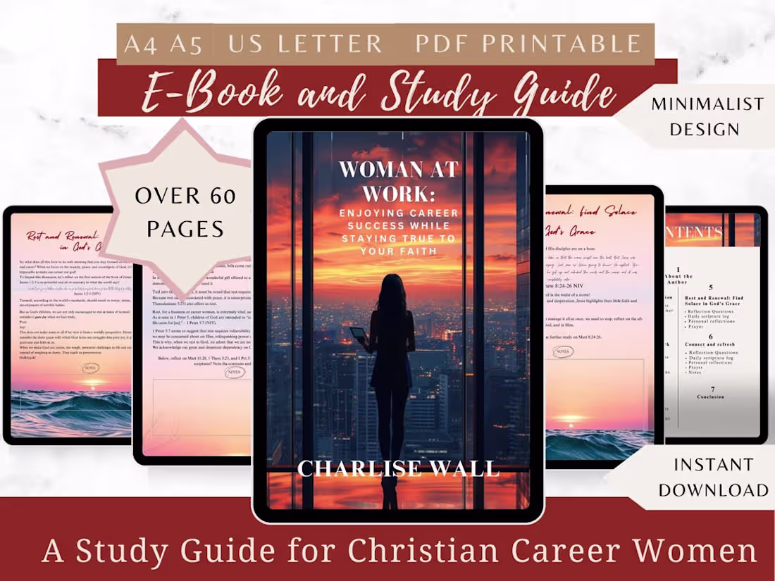 Cover image for Printable Bible Study Devotional Guide for Christian Women, Fai…