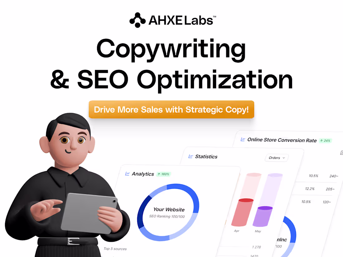 Cover image for Copywriting + SEO Optimization • Increase your Conversions