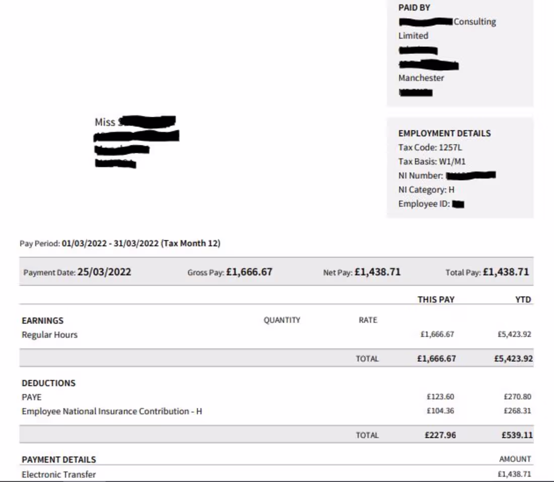 Cover image for Payroll - Payslip generated 